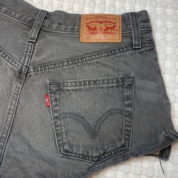 Levi’s 501 Button Fly Cutoff Grey Short Shorts Women size 25 - Picture 6 of 15